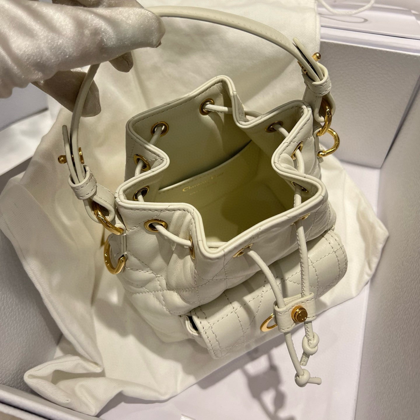 Dior Caro Women's Fashion Classic Solid Color Lambskin Cd Logo Mini Bucket Bag Shoulder Bag Crossbody Bag Bags S5250UNOZ_M030 #78351