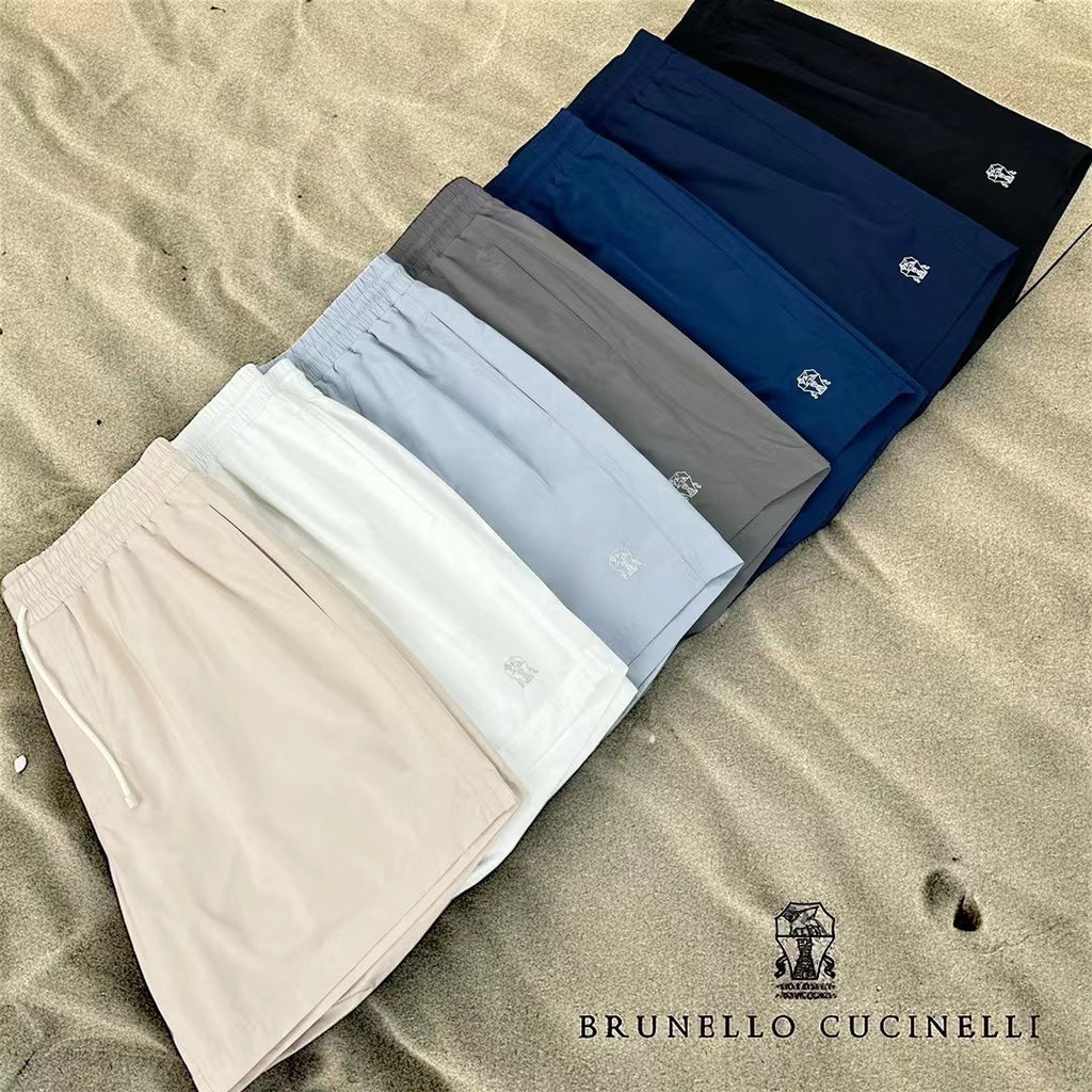 Brunello Cucinelli Men's Spring/Summer Fashion Solid Color Lace Up Casual Fit Swim Shorts Ngvp #8335