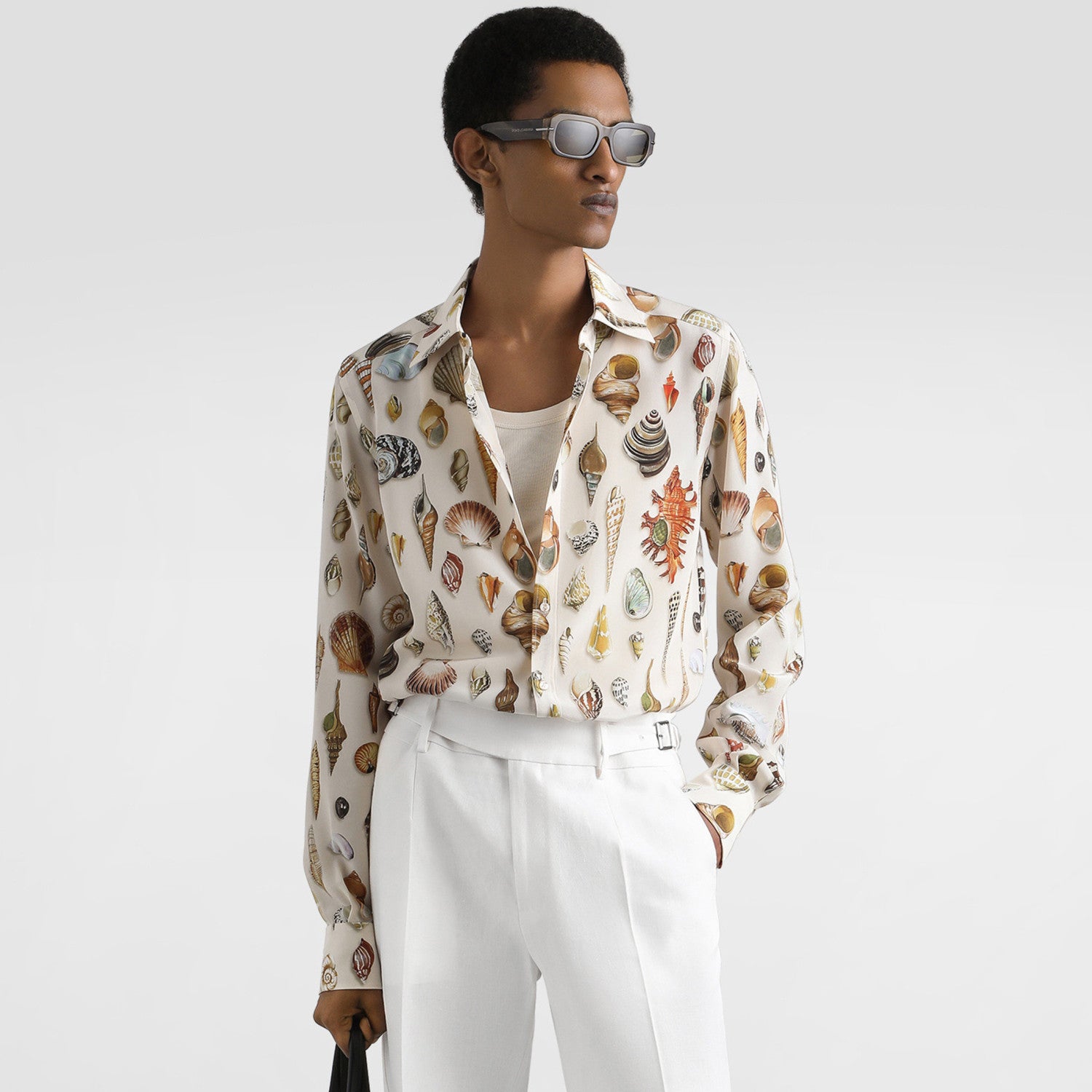 Dolce&Gabbana Shell Printed Silk Martini Shirt Men's Spring And Summer Long Sleeve Single Breasted Fashion Elegant Casual Shirt Ngvp #1978