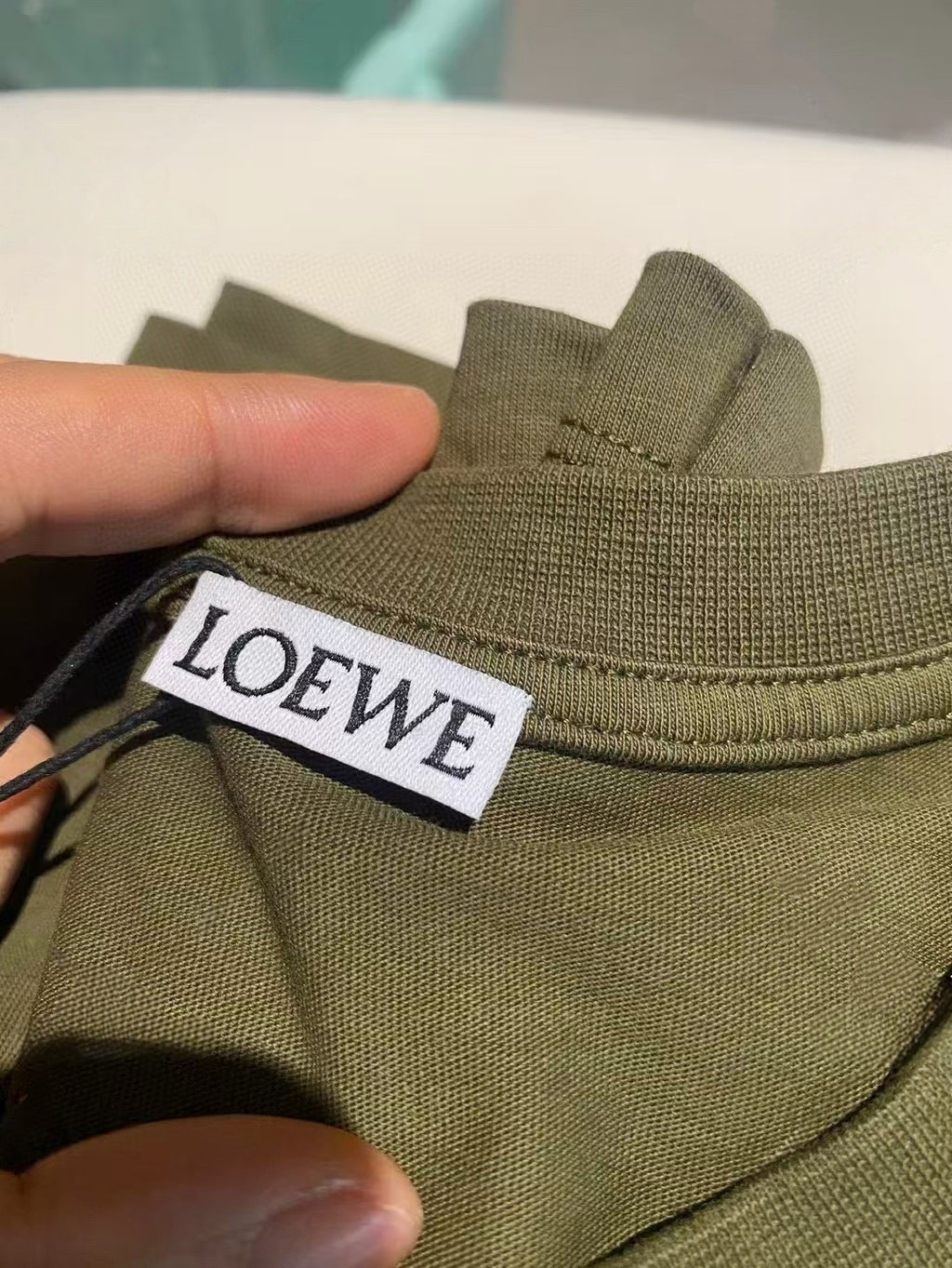Loewe Men's Summer Solid Colour Embroidered Logo Print Round Neck Cotton Short Sleeve T-Shirt #76819