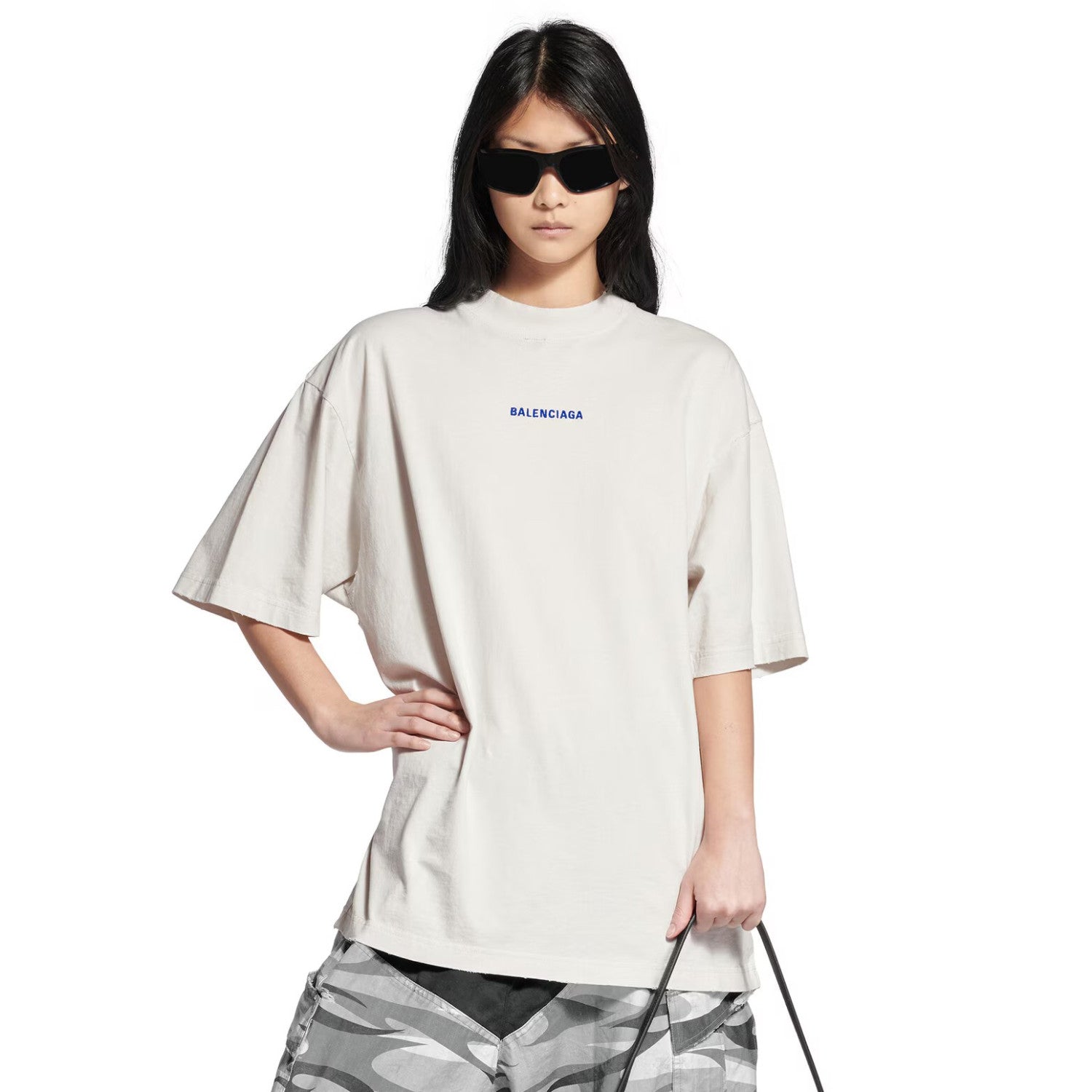 Balenciaga Men's And Women's Summer Solid Color Embroidered Letter Print Cotton Crew Neck Short Sleeve T-shirt #77879