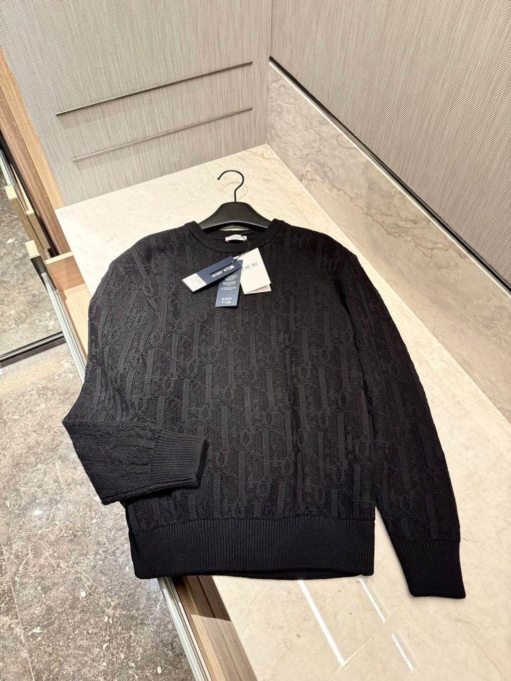 Dior Men's Fall/Winter Fashion Casual Crewneck Pullover Solid Jacquard Sweater #79314