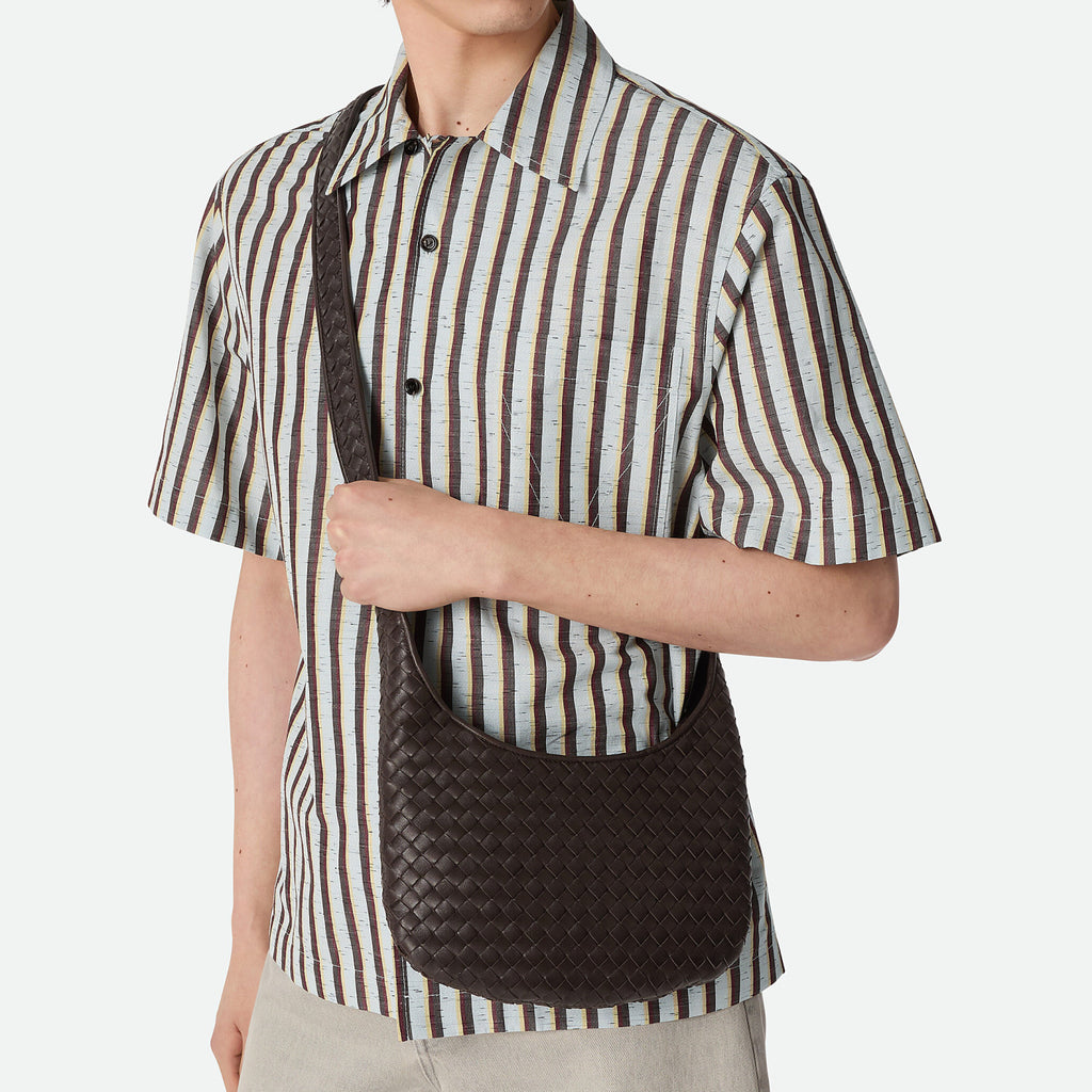 Bottega Veneta  Small Veneto Men's And Women's Fashionable Simple  Classic Checkered Weave Solid Color Leather Crossbody Bag And Handbag Bags 836918V5RI12816 #78345