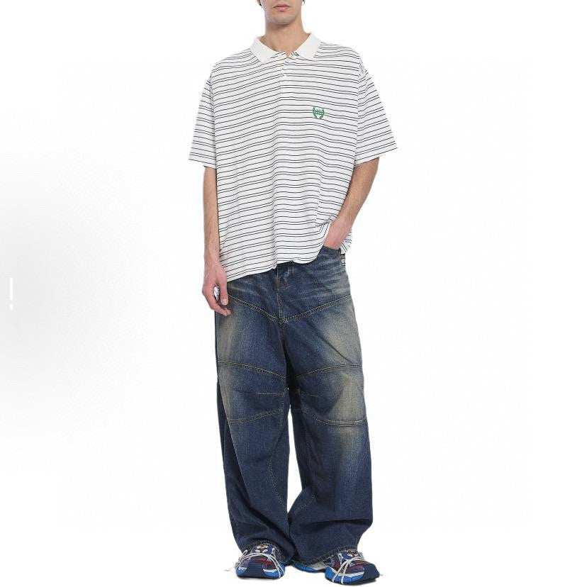 Balenciaga Men's Summer Solid Colour Stripe Printed Embroidery Pattern Printed Polo Neck Short Sleeve T-Shirt #76767