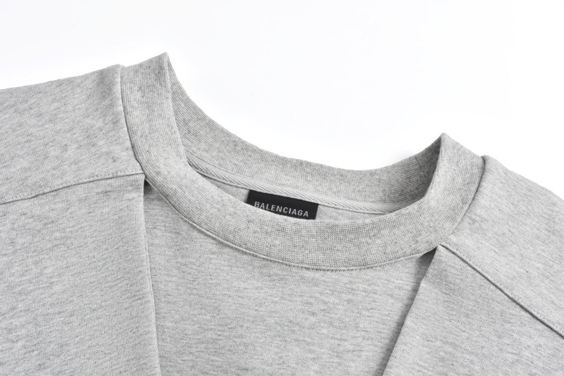 Balenciaga Men's and Women's Summer Solid Color Hooded Two-Piece Short Sleeve T-Shirt #77219