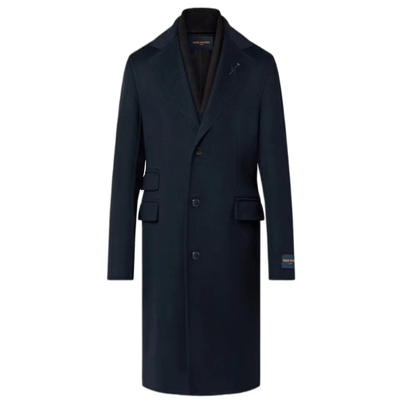 Louis Vuitton Men's Autumn And Winter Fashion Solid Color Loose Comfortable Removable Scarf Tweed Coat Wool Coat Ngvp #7598