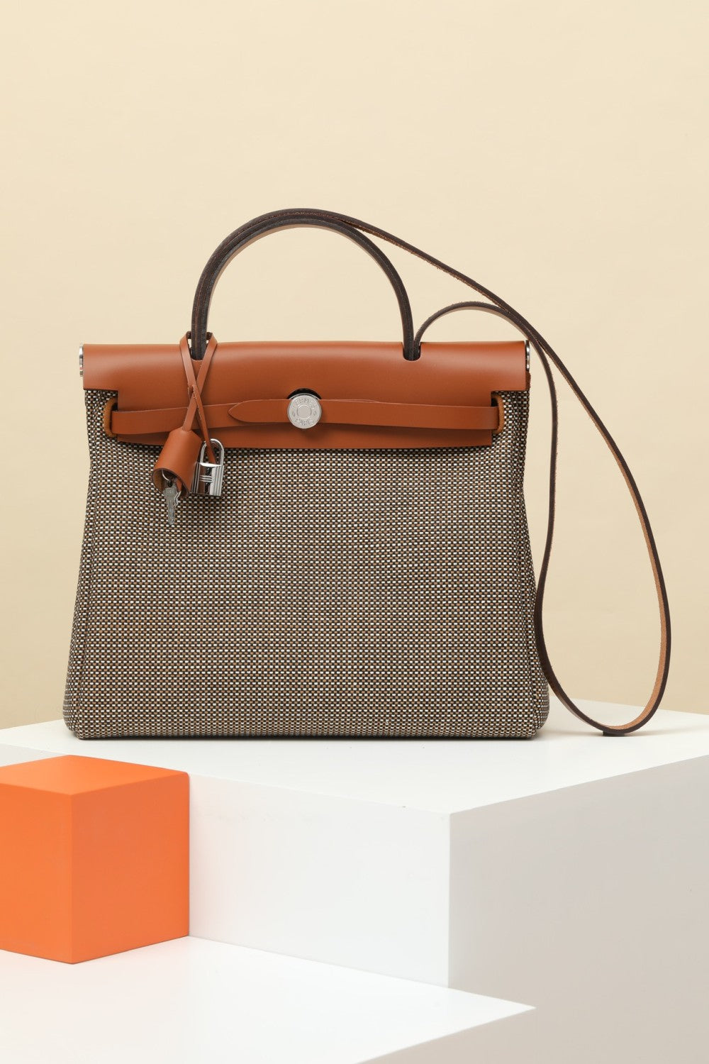 Hermes Women's Classic Fashion Solid Color Leather Saddle Buckle Lock Military Canvas Travel Tote Shoulder Bag Bags HB310180 #79122