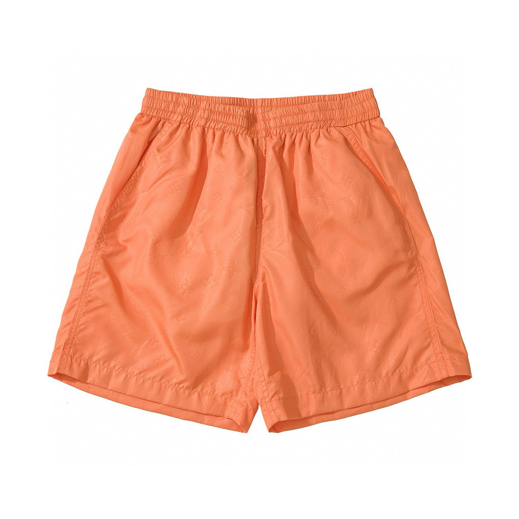 Louis Vuitton Men's Summer Solid Color Logo Full Print Drawstring Elastic Waist Casual Shorts Pants #98982