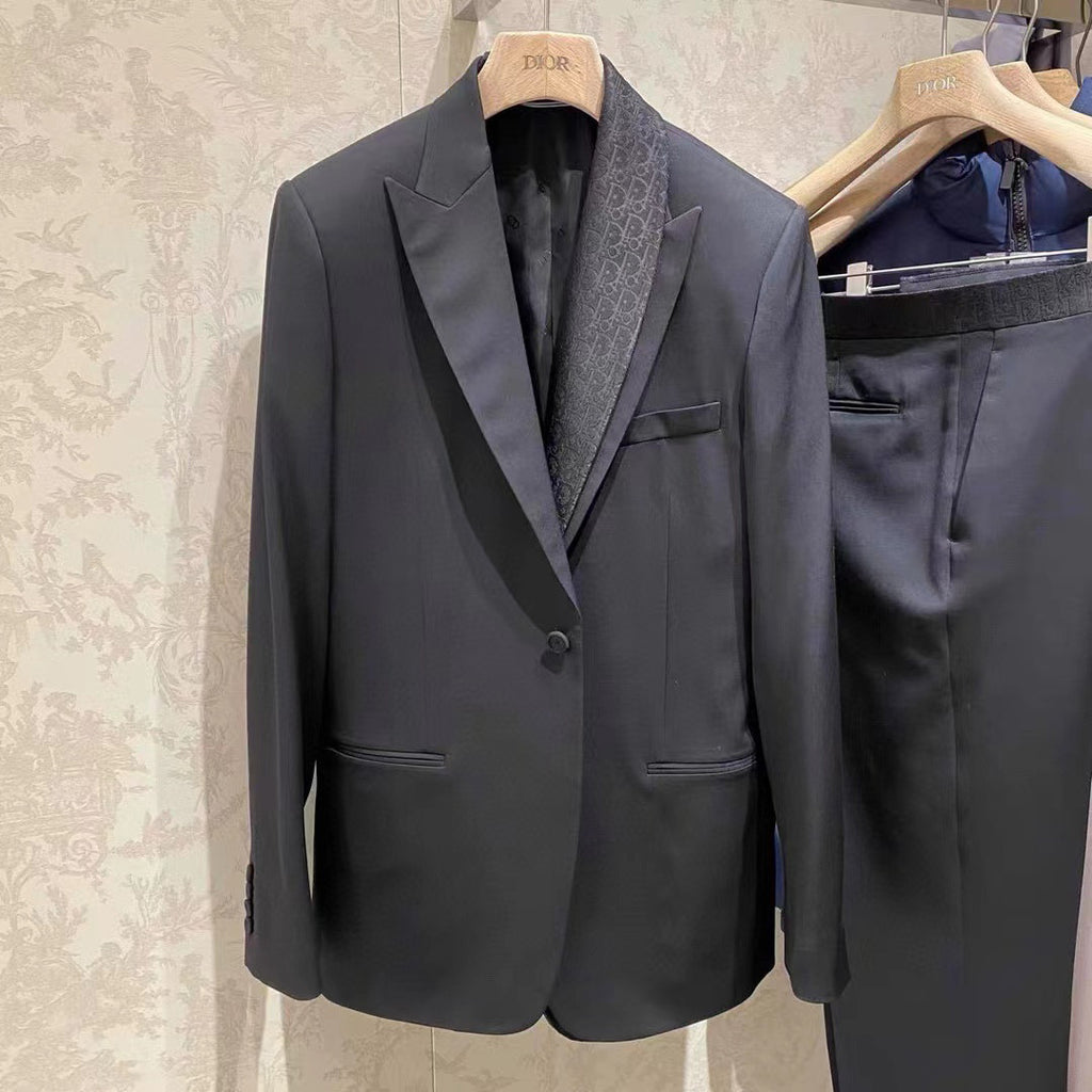 Dior Black Suit Jacket Pants Set #94218