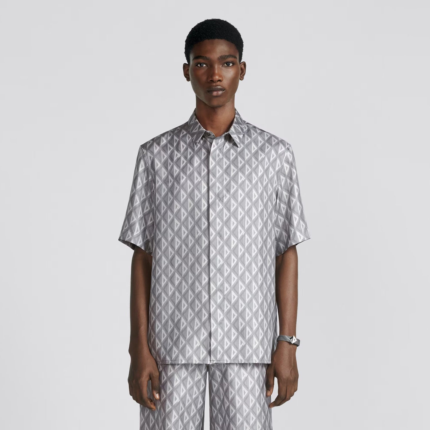 Dior Geometric Pattern Short Sleeved Shirt Shorts Set Suit #94445