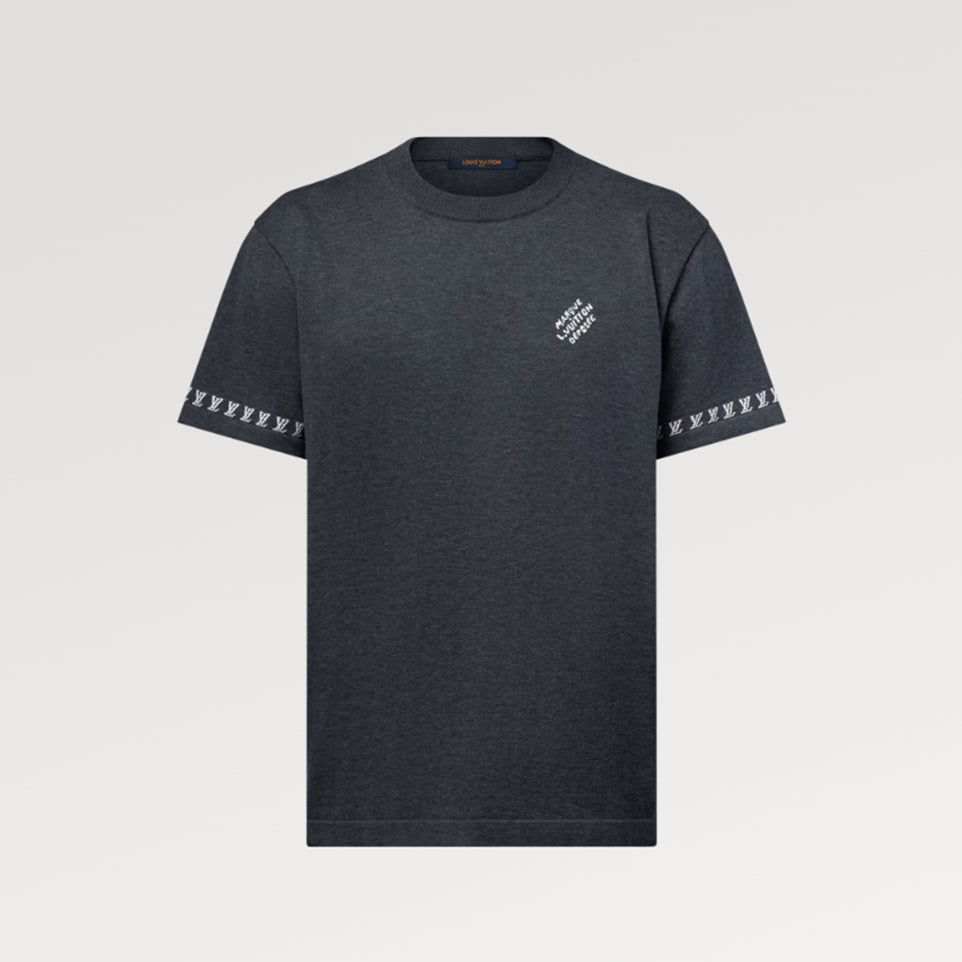 Louis Vuitton Men's Summer Jacquard Pattern Cotton Round Neck Short Sleeve T-Shirt #71896