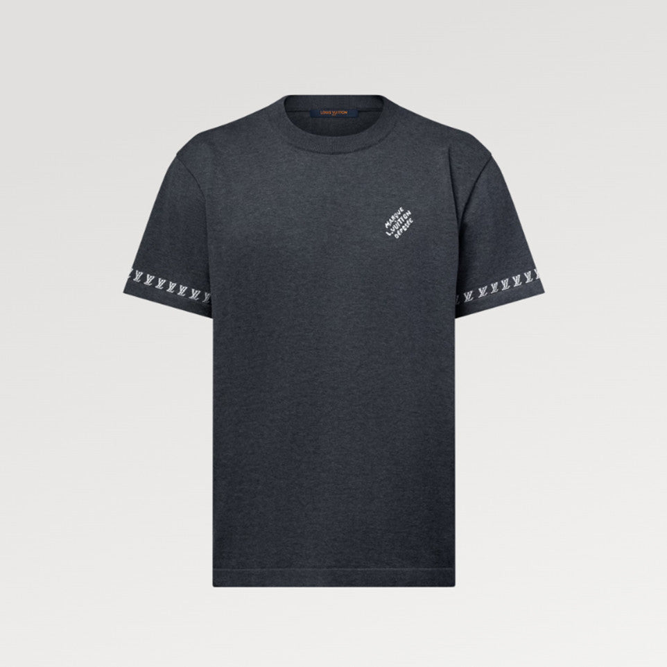 Louis Vuitton Men's Summer Jacquard Pattern Cotton Round Neck Short Sleeve T-Shirt #71896