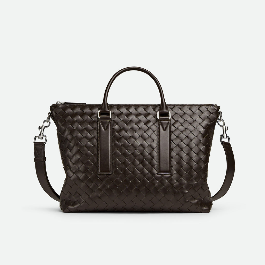 Bottega Veneta Intrecciato Men's Solid Color Adjustable Detachable Shoulder Strap Woven Calfskin Briefcase Handbag Bag Bags #77518