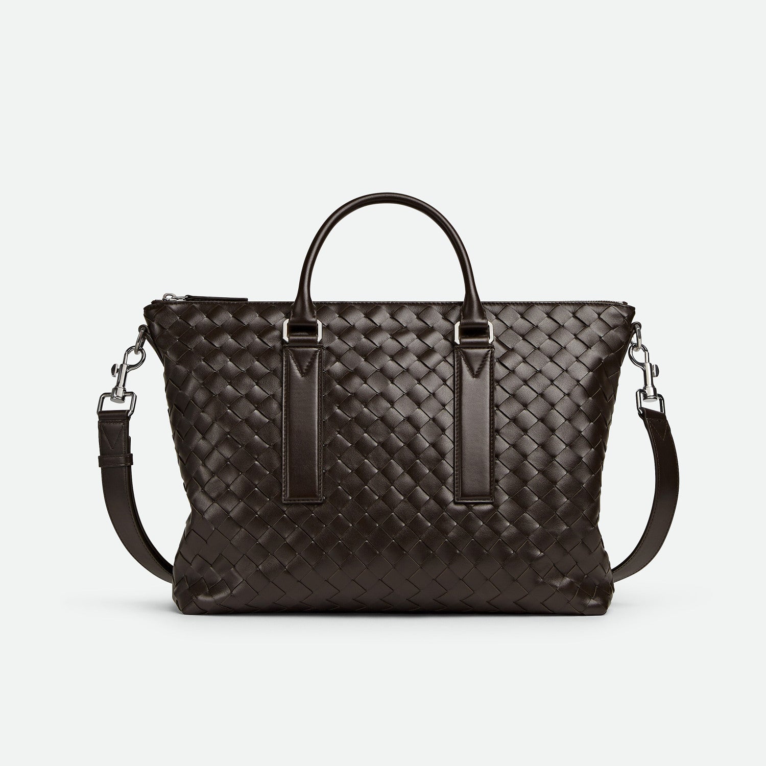 Bottega Veneta Intrecciato Men's Solid Color Adjustable Detachable Shoulder Strap Woven Calfskin Briefcase Handbag Bag Bags #77518