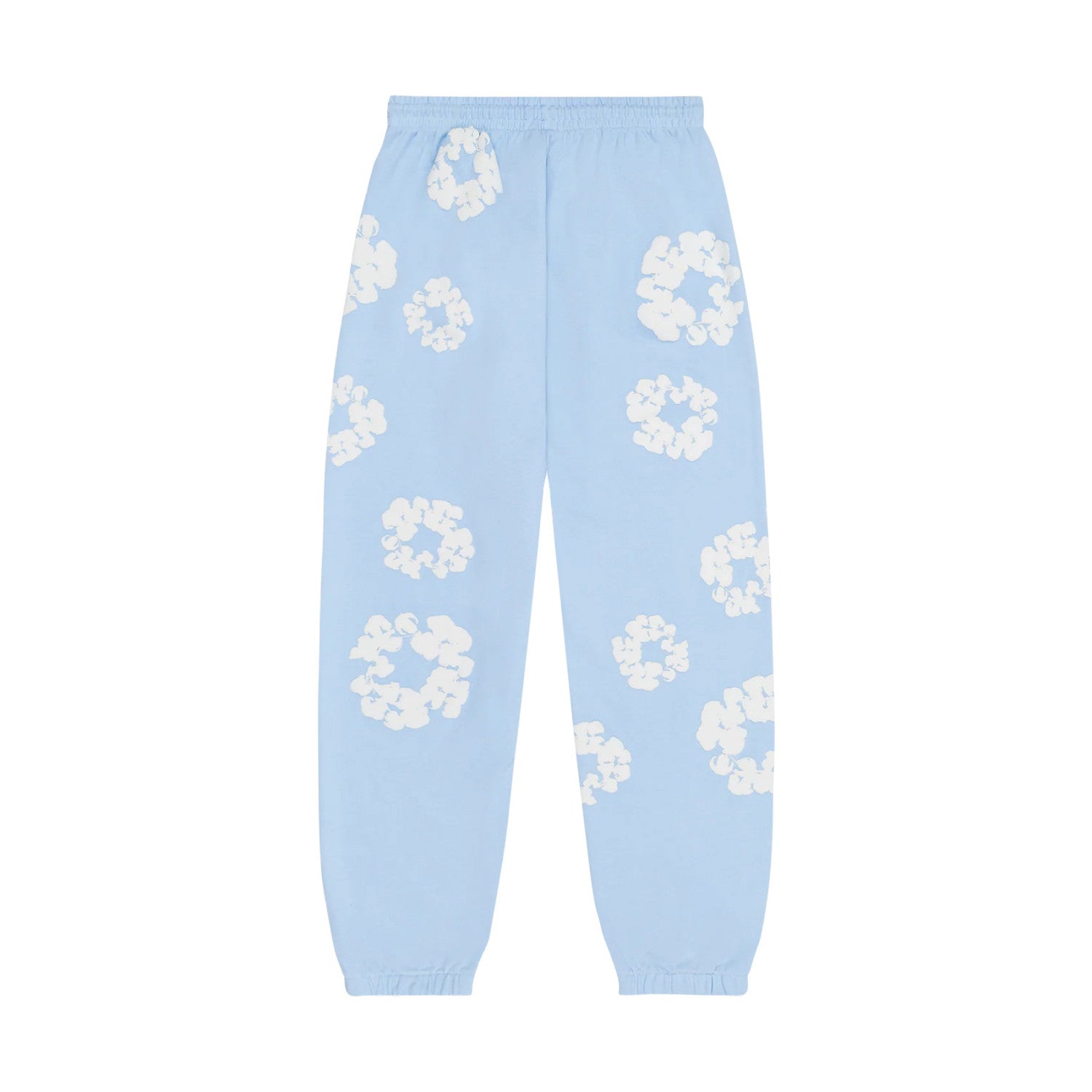 Denim Tears Men's And Women's Spring/fall Fashion Trend Solid Color Elastic Waist Tie Up Cotton Flower Foam Print American High Street Chic Brand Cuffed Sweatpants Long Pants #79536