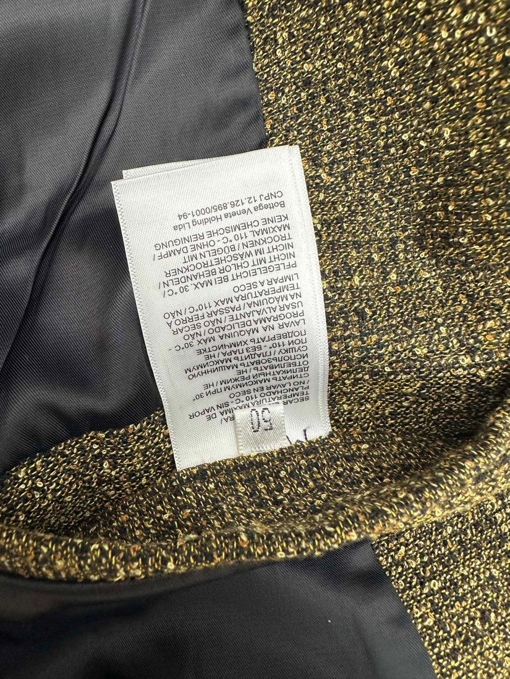 Bottega Veneta SG Men's Cotton Fringe Short Jacket Linen Beige Black Gold Silk Zipper Leather Lapel Long Sleeve Jacket #332619