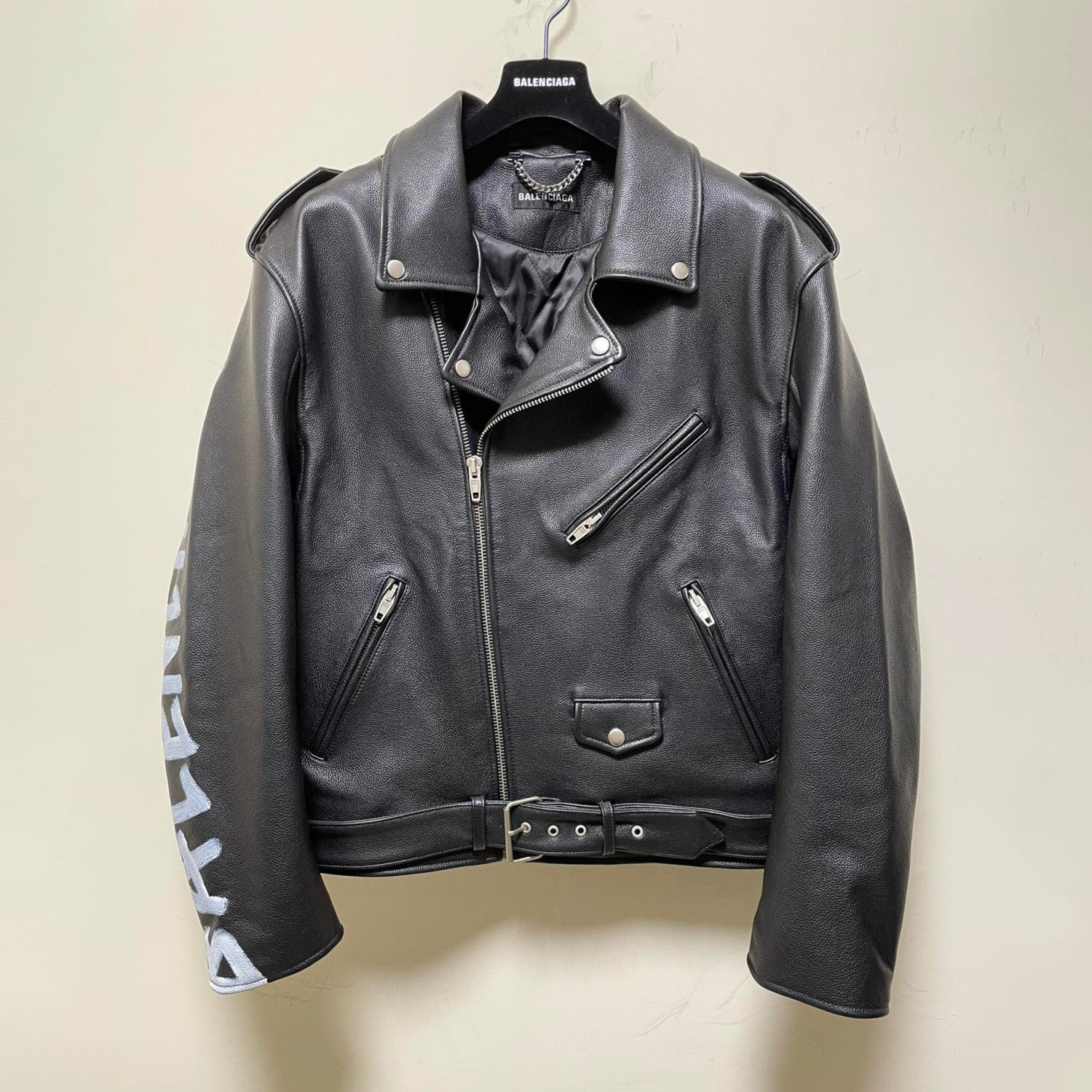 Balenciaga Biker Leather Zip Jacket #95182
