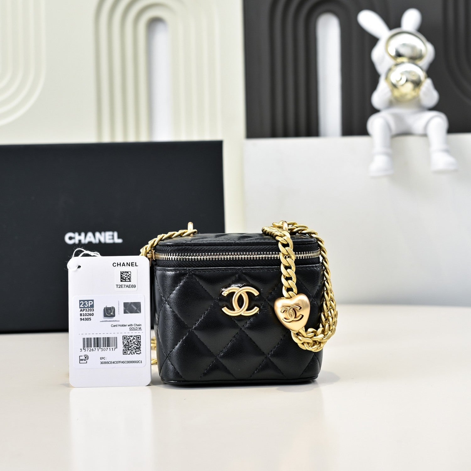 Chanel Women's Solid Color Chain Shoulder Grain Embossed Calfskin Box Bag Tote Shoulder Bags #75941