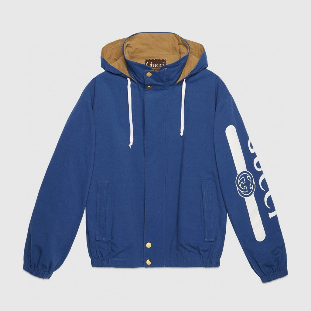 Gucci Men's Spring and Autumn Solid Color Logo Printed Reversible Zipper Long Sleeve Jacket #74788