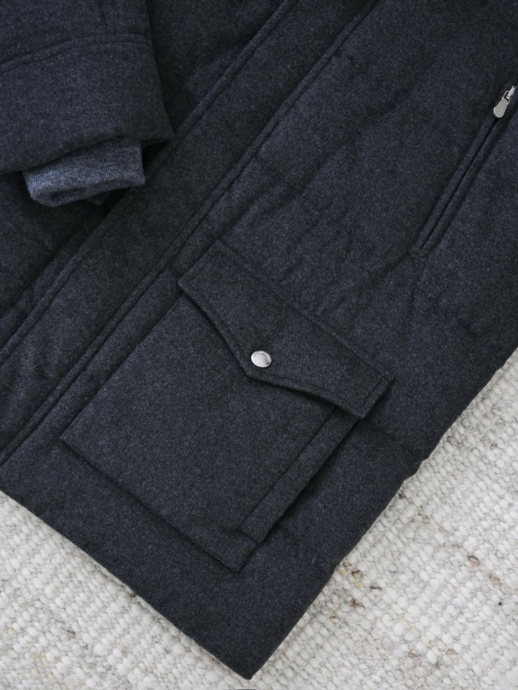 Brunello Cucinelli Wool Down Jacket For Man In Indigo #333203