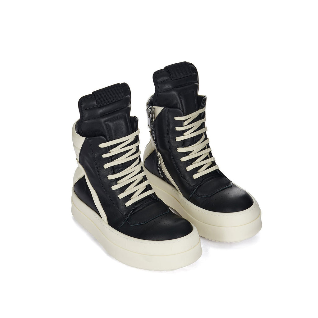 Rick Owens Men's And Women's Fall/winter Fashion Casual Round Toe Lace Up High Top Thick Sole Side Zip Sneakers Shoes #79252