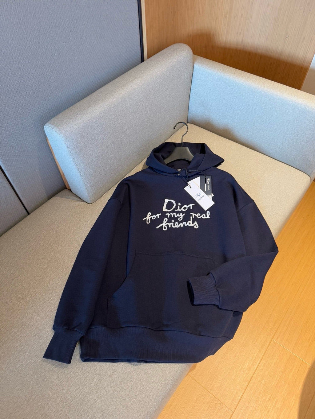 Dior Men's Spring and Autumn Solid Color Logo Letter Printed Hooded Loose Long Sleeve Sweatshirt #75496