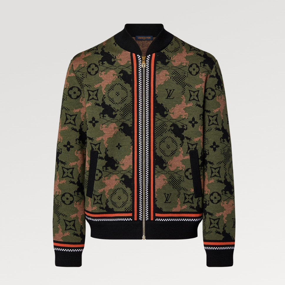 Louis Vuitton Men's Spring Autumn Solid Color Jacquard Pattern Sheep Wool Pilot Knit Long Sleeve Coat Jacket #71534