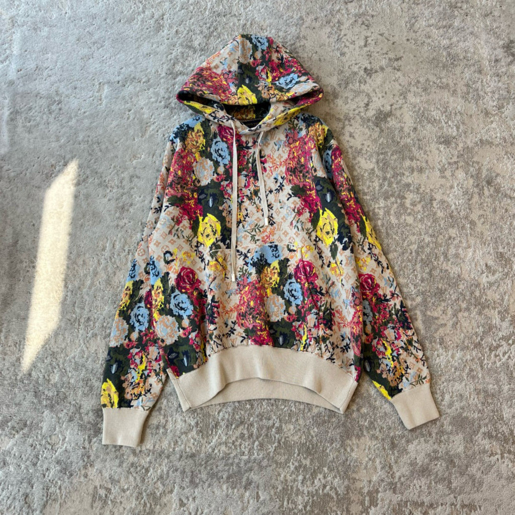 Louis Vuitton Men's Spring Autumn Monogrammed Floral Pattern Jacquard Hooded Sweatshirt Pullover #97861