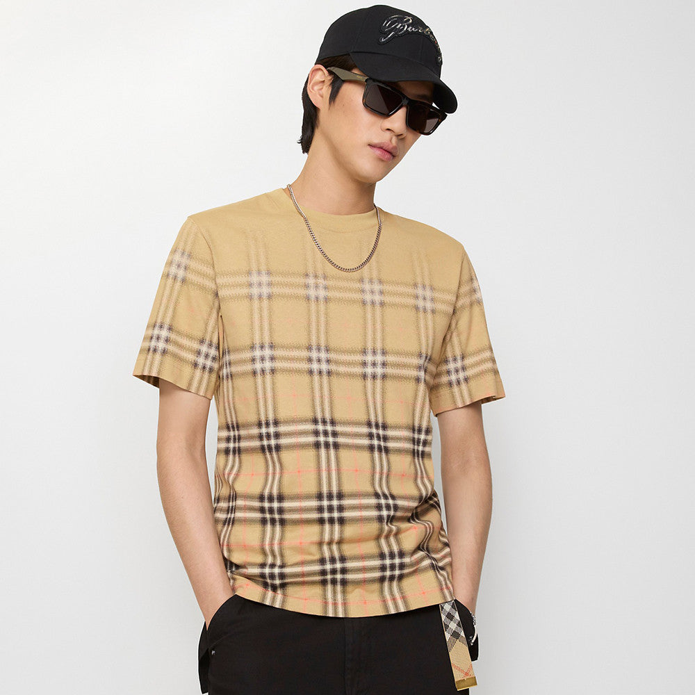 Burberry Men's Gradient Check Cotton T-shirt #335879