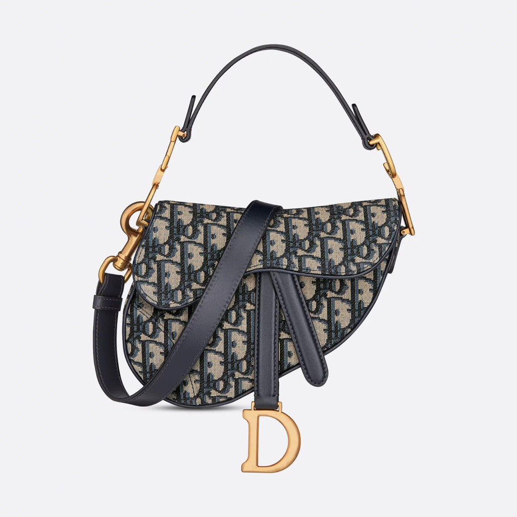 Dior Mini & Medium Saddle Bag With Shoulder Strap Blue Oblique Printed Fashion Exquisite Temperament Clutch Bag Crossbody Bag Bags M0455CBAA_M900 #81649