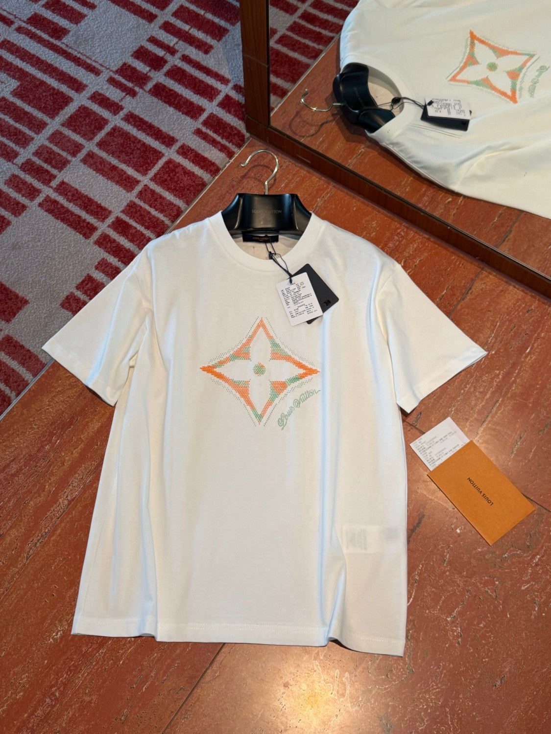 Louis Vuitton Men's Summer 3D Floral Print Round Neck Cotton Short Sleeve T-Shirt #77564