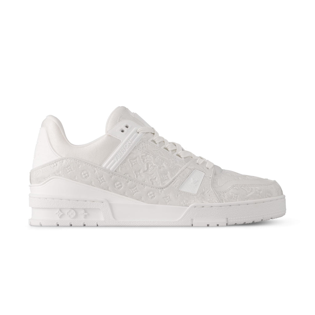 Louis Vuitton LV Trainer Men's And Women's Solid Color Lacquered Cowhide Leather Letter Print Low-top Lace-up Sneakers Shoes #77762