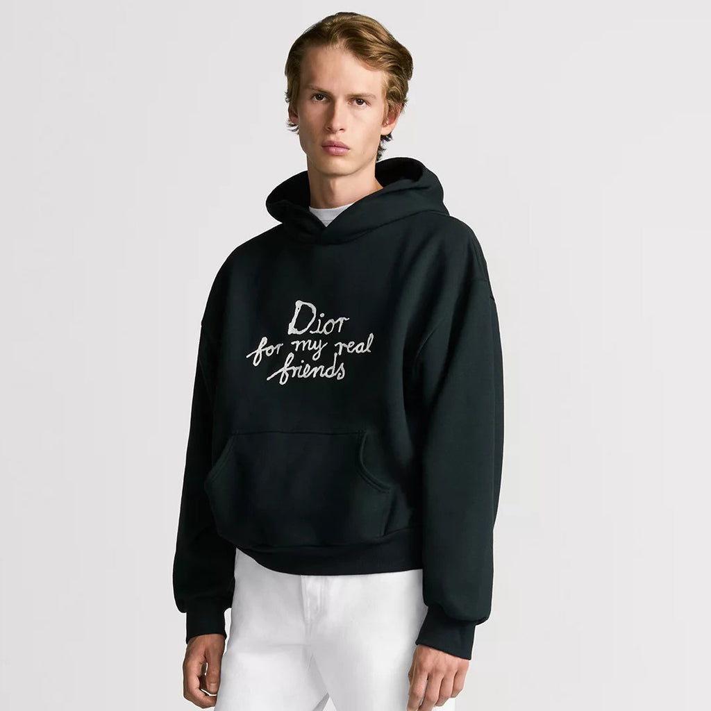 Dior Men's Spring and Autumn Solid Color Logo Letter Printed Hooded Loose Long Sleeve Sweatshirt #75443