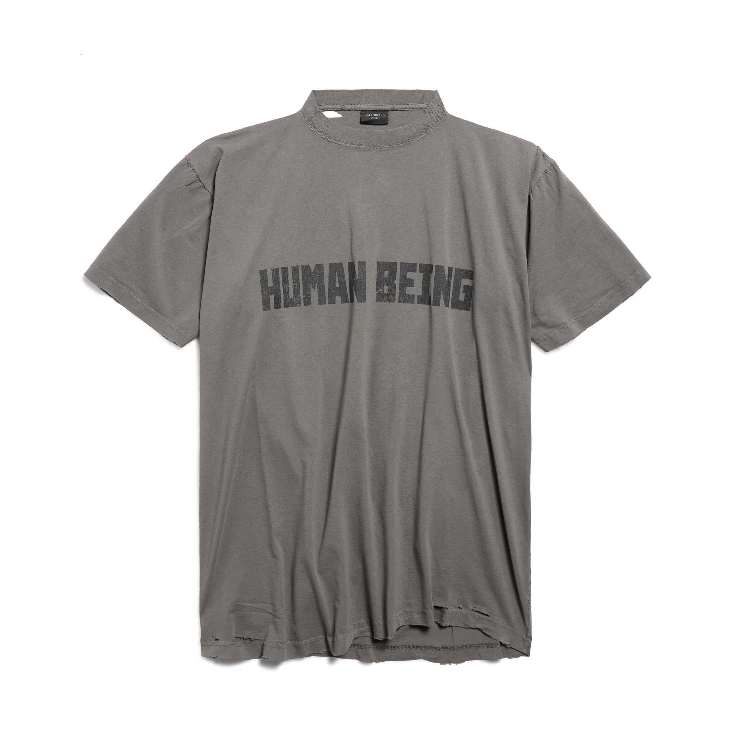 Men Women HUMAN BEING SHIFTED Summer Round Neck Short Sleeve Cotton Solid Color T-Shirt Ngvp #1418