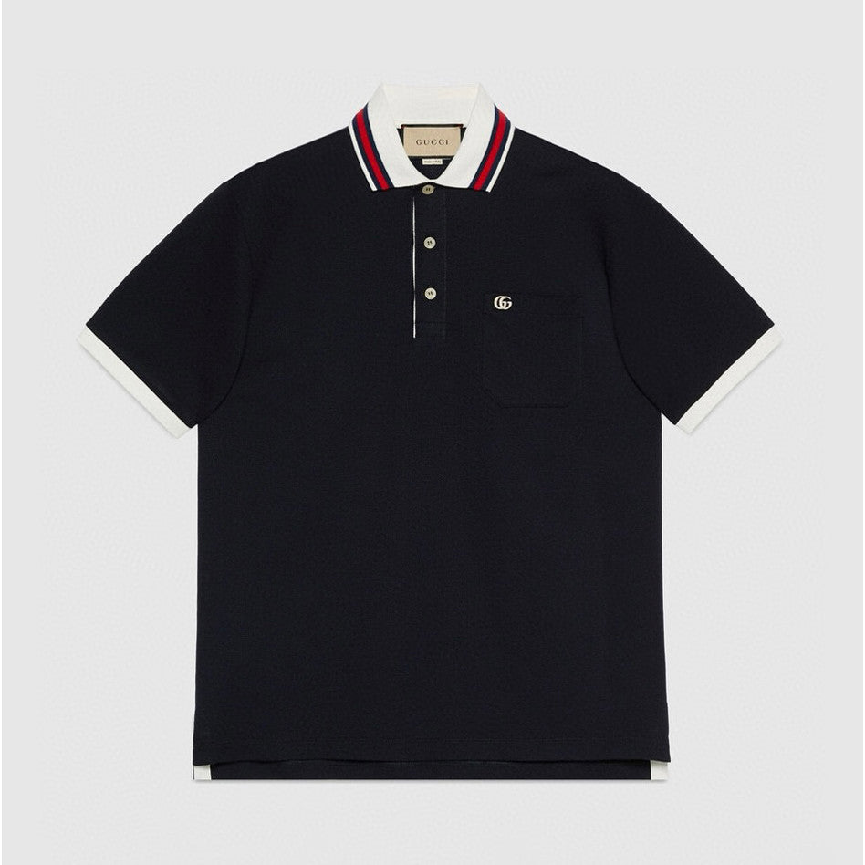 Gucci Men's Summer Decorated Interlocking Double G Label Stretch Cotton Polo Shirt Short Sleeve T-Shirt #99859