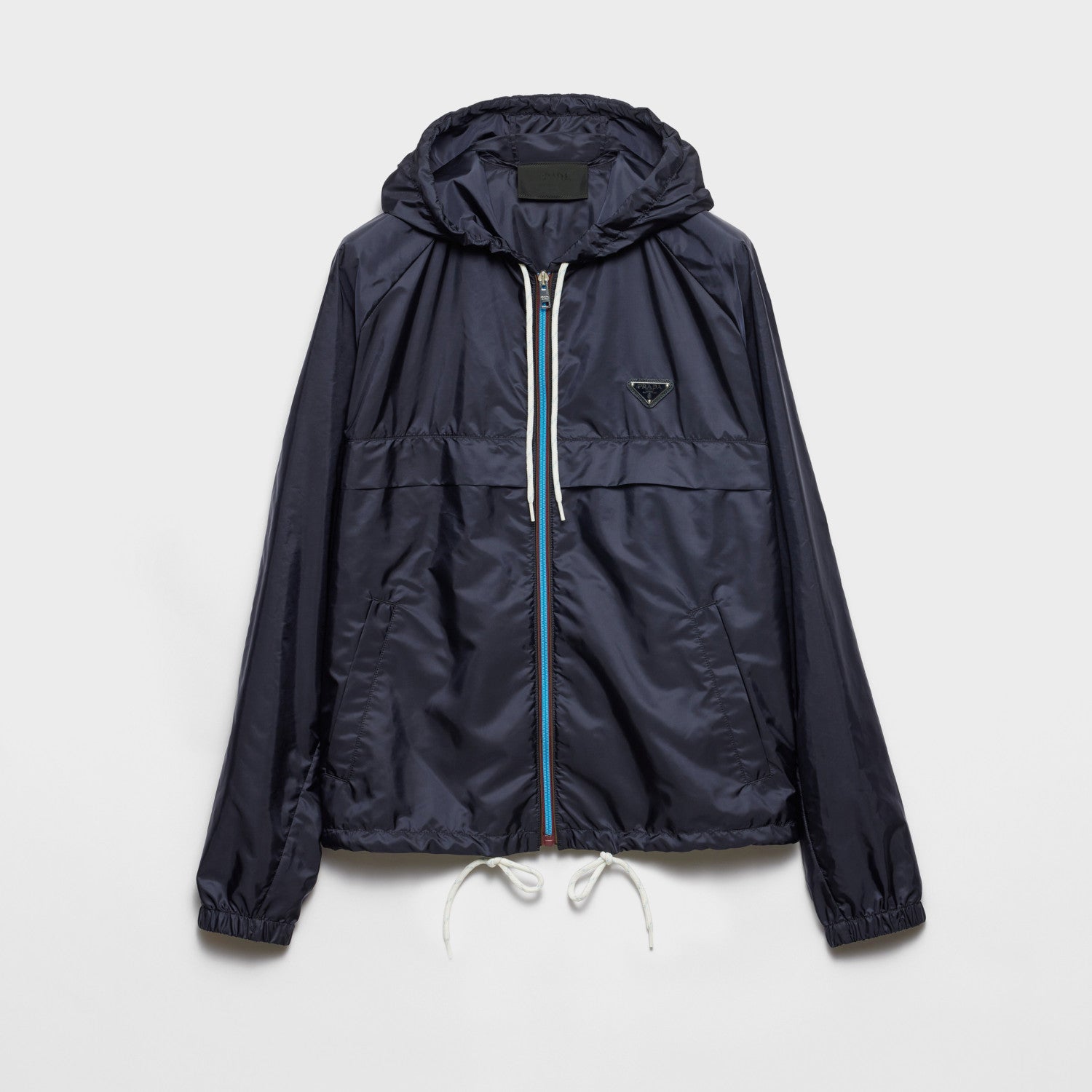 Prada Men's Spring/Summer Casual Fashion Zipper Hooded Elastic Waist Short Sports Jacket Recycled Nylon Short Jacket #78354