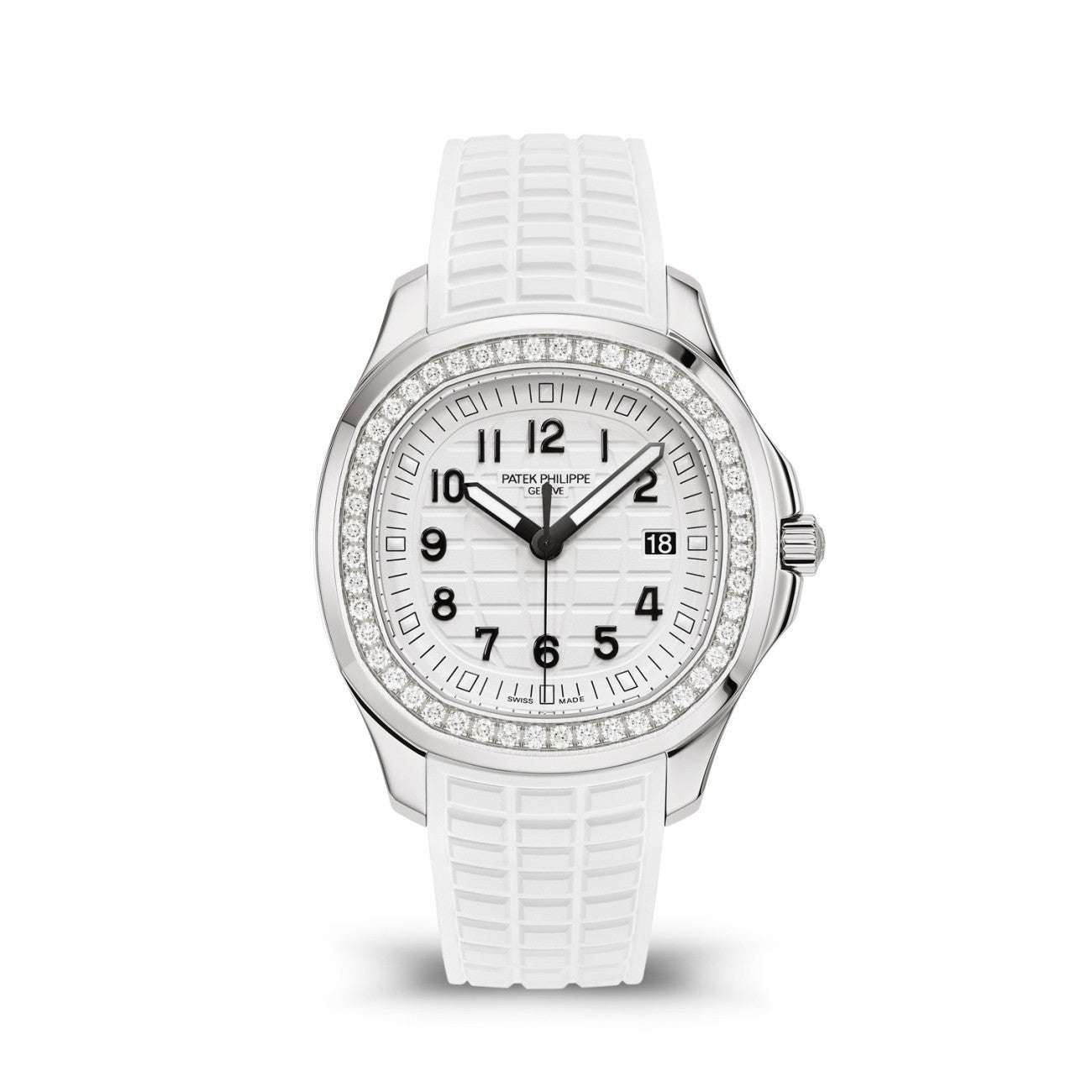 Patek Philippe Women's Quartz 100M Water Resistant Solid Color Dial Rubber Strap Watch #75754
