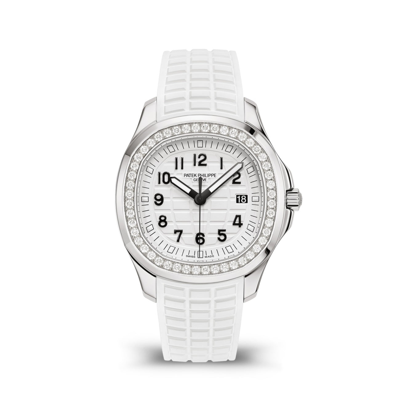 Patek Philippe Women's Quartz 100M Water Resistant Solid Color Dial Rubber Strap Watch #75754
