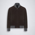 Brioni Men's Fall/Winter Fashion Casual Crew Neck Zipper Color Blocked Suede Jacket #79134