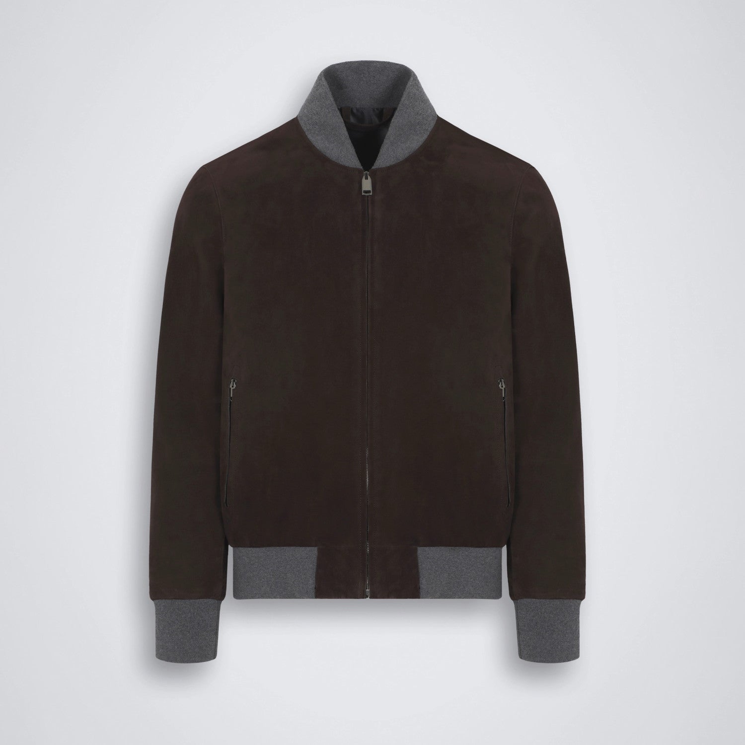 Brioni Men's Fall/Winter Fashion Casual Crew Neck Zipper Color Blocked Suede Jacket #79134