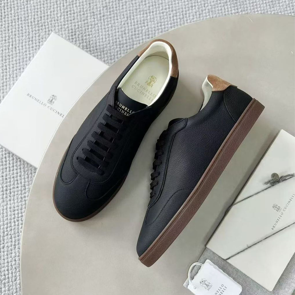 Brunello Cucinelli Men's Spring And Summer Washed Suede Rubber Sole Shoes Fashion Casual Solid Color Flat Sneakers Ngvp #1983