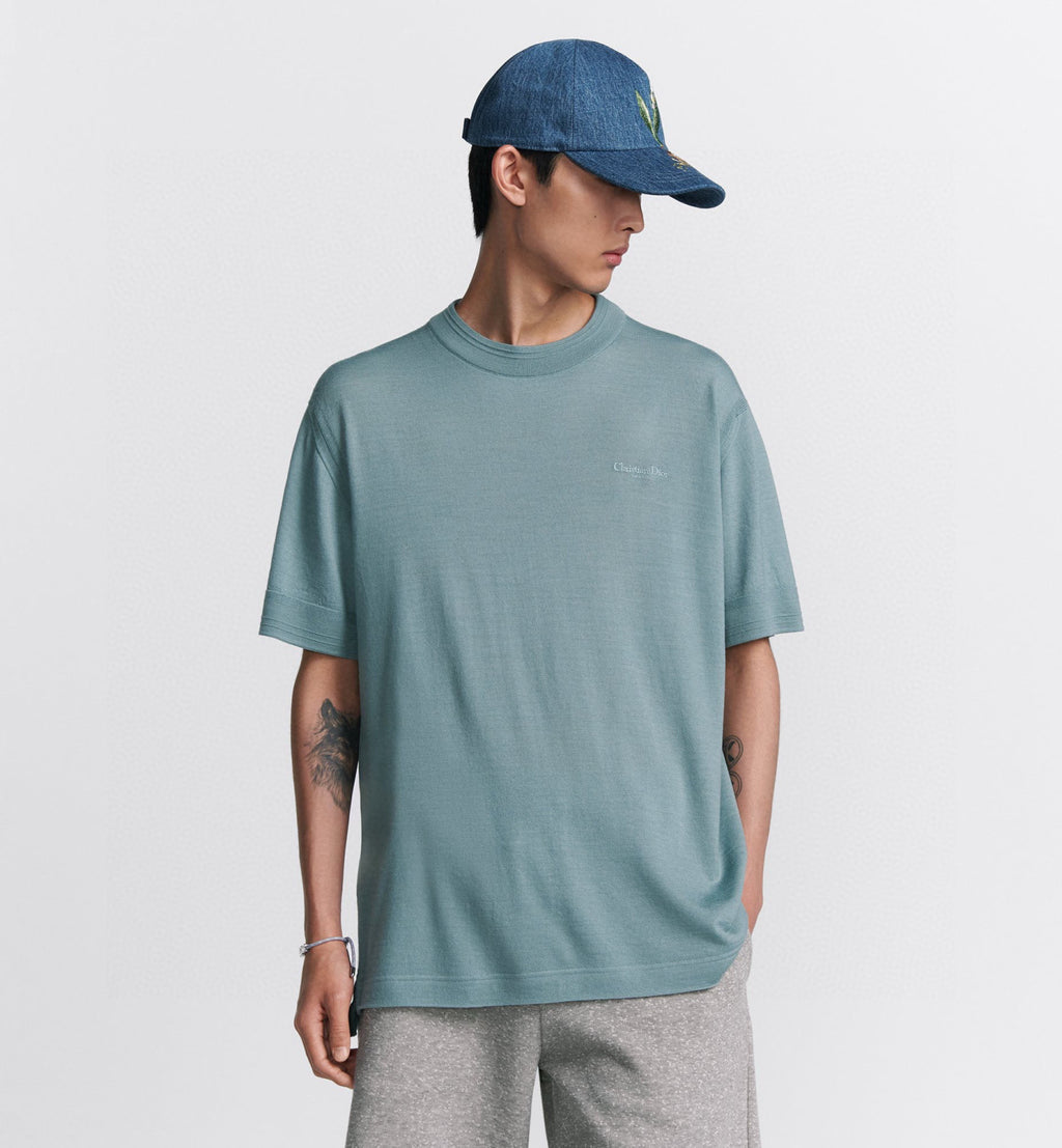 Dior Men's Summer Logo Embroidery Loose Solid Color Round Neck Cotton Short Sleeve T-Shirt #74925