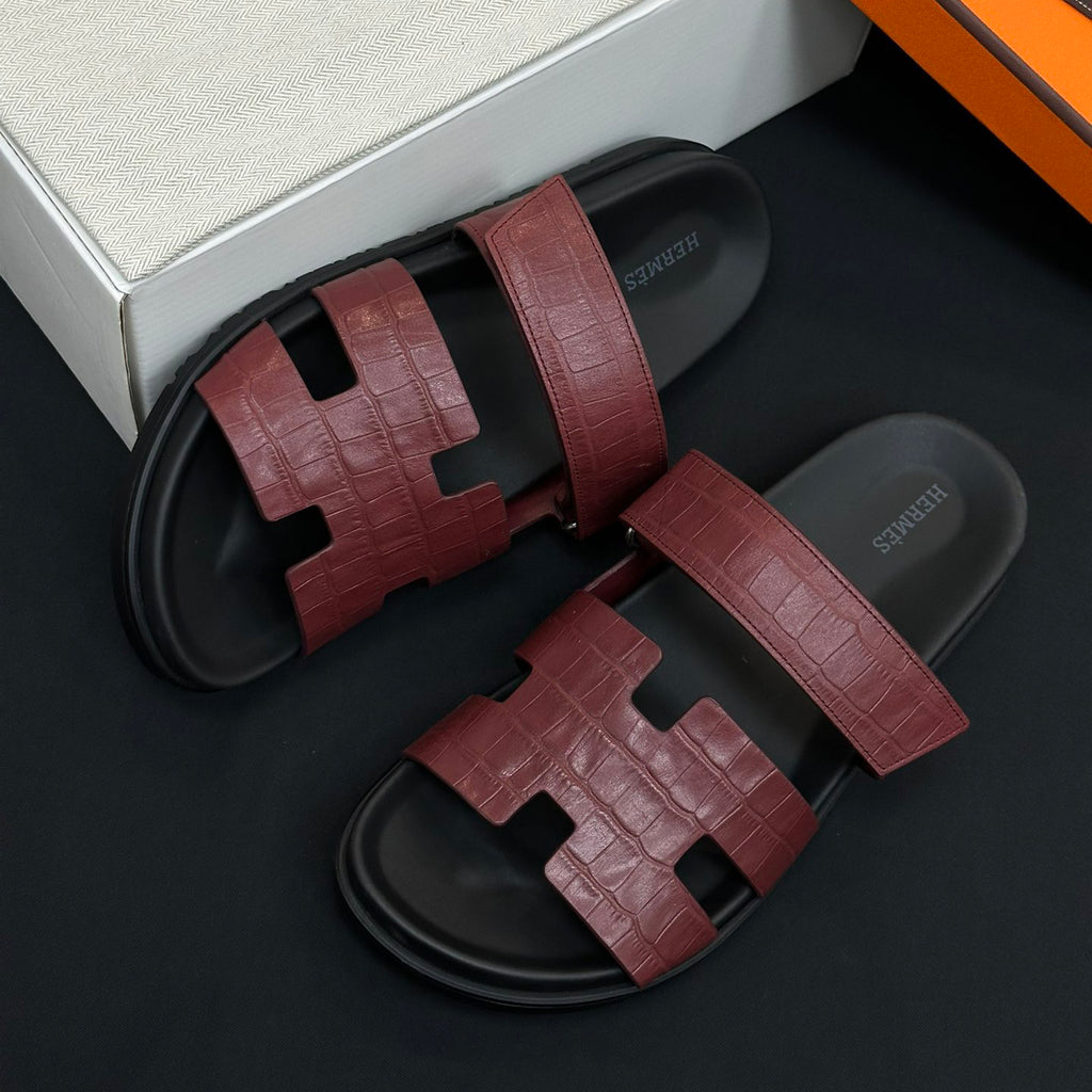 Hermes Men's Women's Simple Comfortable Velcro Casual Leather Sandals Slippers Shoes #76396
