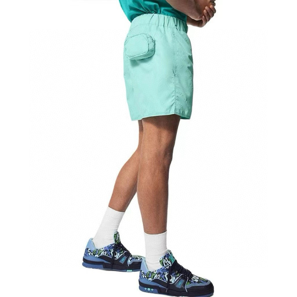 Louis Vuitton Men's Summer Solid Colour Logo Print Lace Up Beach Casual Shorts Pants #99473