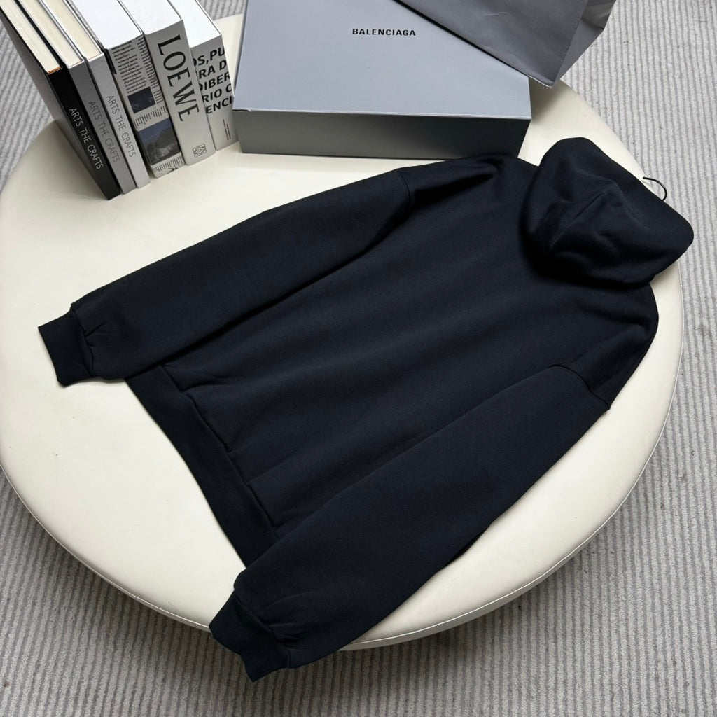 Balenciaga Men's Spring and Autumn Solid Color Letter Printed Cotton Hooded Sweatshirt #74221