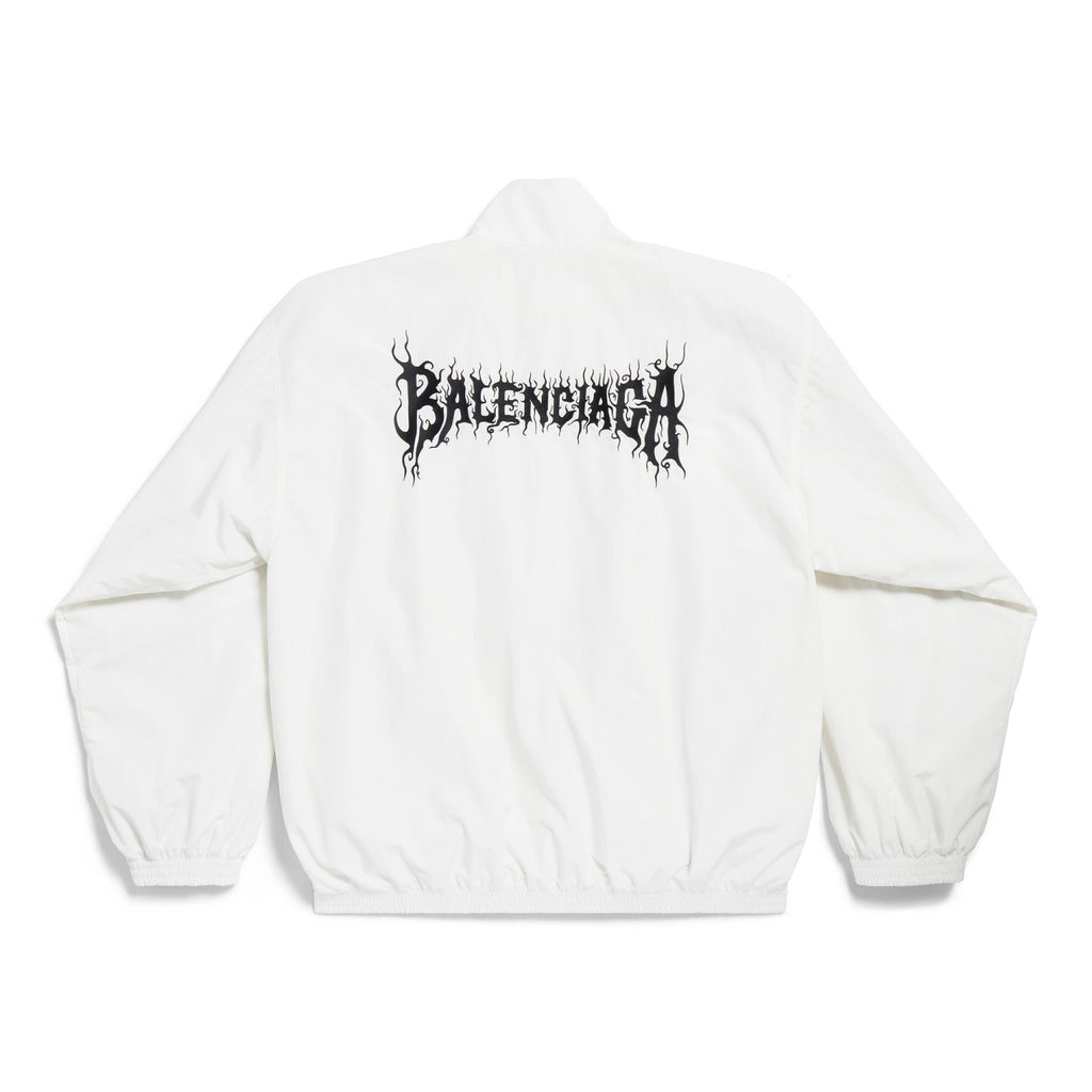 Balenciaga Men's And Women's Spring And Autumn Models Flame Letters Printing Solid Color High Collar Zipper Long Sleeve Jacket #98574