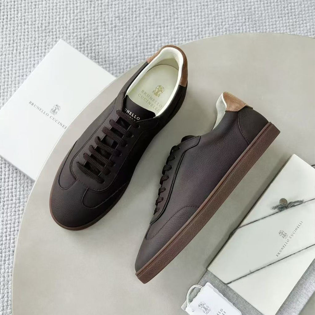 Brunello Cucinelli Men's Spring And Summer Washed Suede Rubber Sole Shoes Fashion Casual Solid Color Flat Sneakers Ngvp #1983