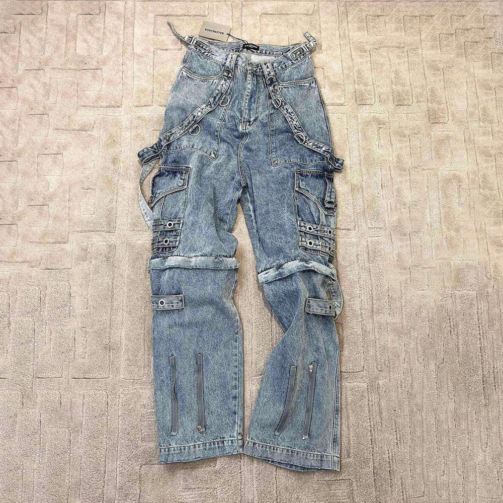 Balenciaga Multi-Pocket Zipper Jeans Pants #53995