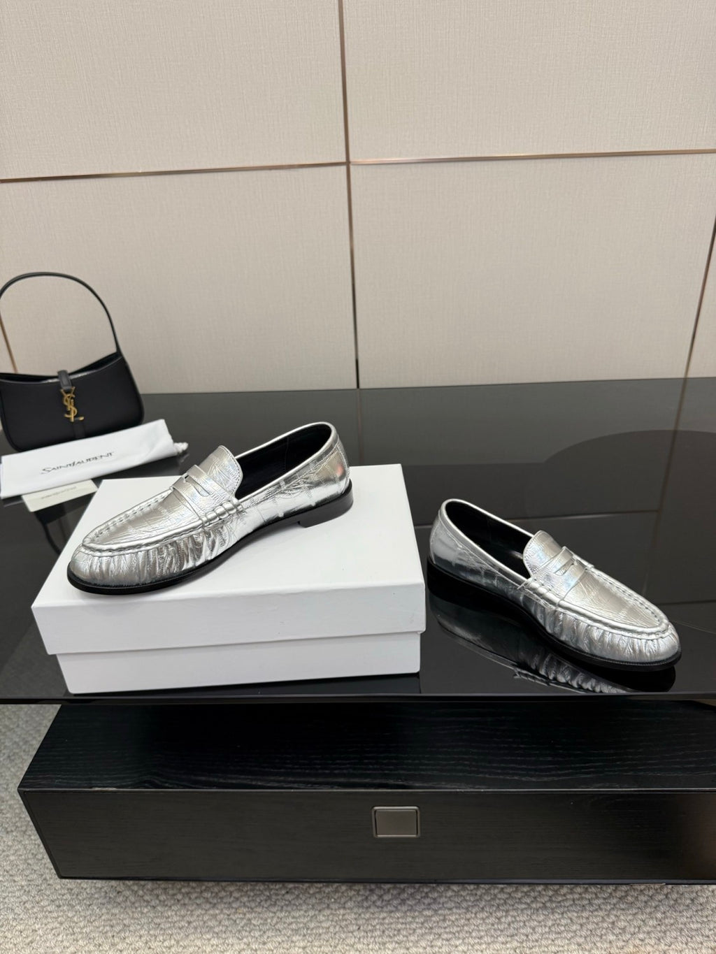 Saint Laurent Women's Autumn/Winter Fashion Casual Sheepskin Suede Round Toe Slip On Flat Loafers Casual Shoes #78376