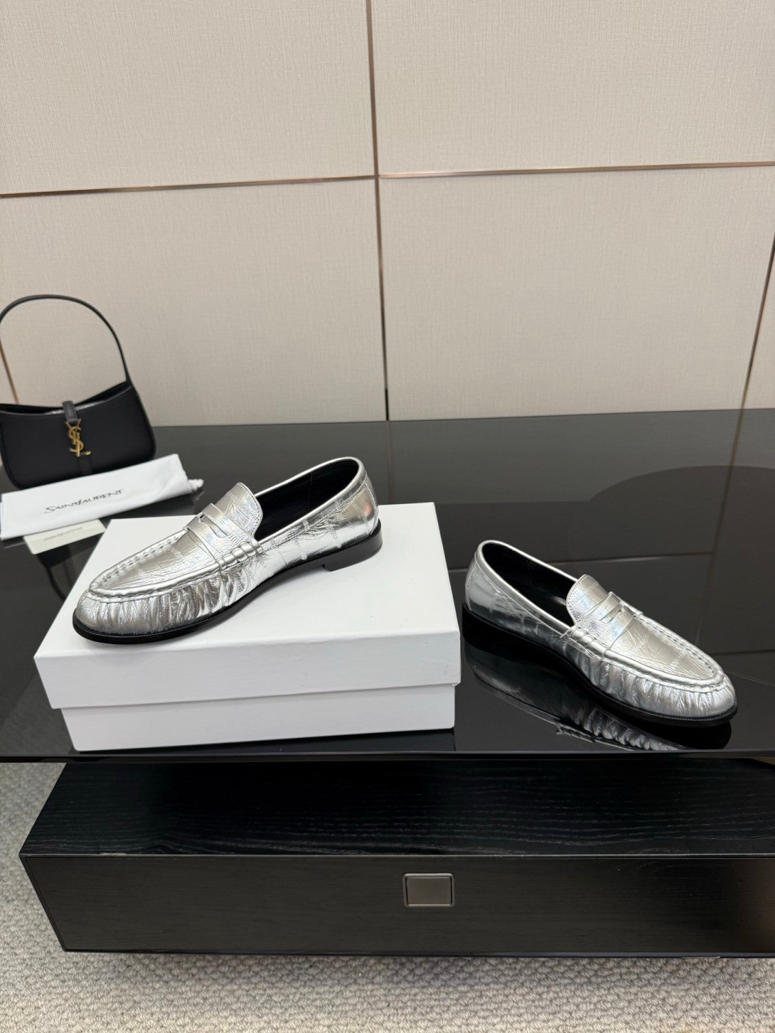 Saint Laurent Women's Autumn/Winter Fashion Casual Sheepskin Suede Round Toe Slip On Flat Loafers Casual Shoes #78376